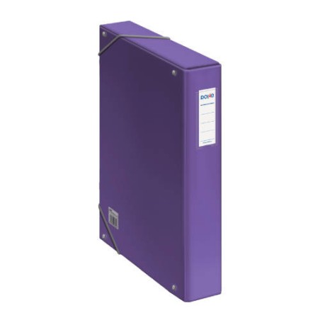 4241-CAJAS DE PROYECTOS CARTON FORRADO LOMO DE 5 CM MORADO CON ETIQUETA 245X350X50 DOHE 10363
