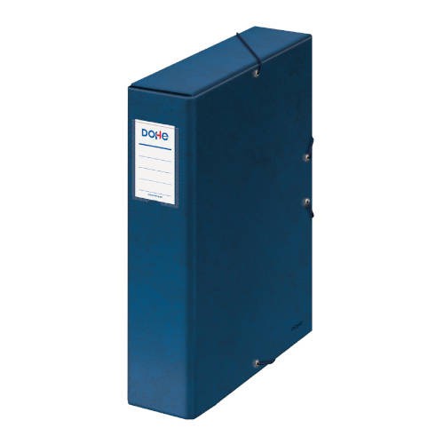 4242-CAJAS DE PROYECTOS CARTON FORRADO LOMO DE 7 CM AZUL CON ETIQUETA 245X350X70 DOHE 09736