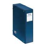 4247-CAJAS DE PROYECTOS CARTON FORRADO LOMO DE 9 CM AZUL CON ETIQUETA 245X350X90 DOHE 09744