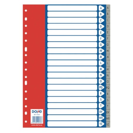 4252-INDICES POLIPROPILENO A-Z (20 POSICIONES)-GRIS FOLIO 227X315 DOHE 90456