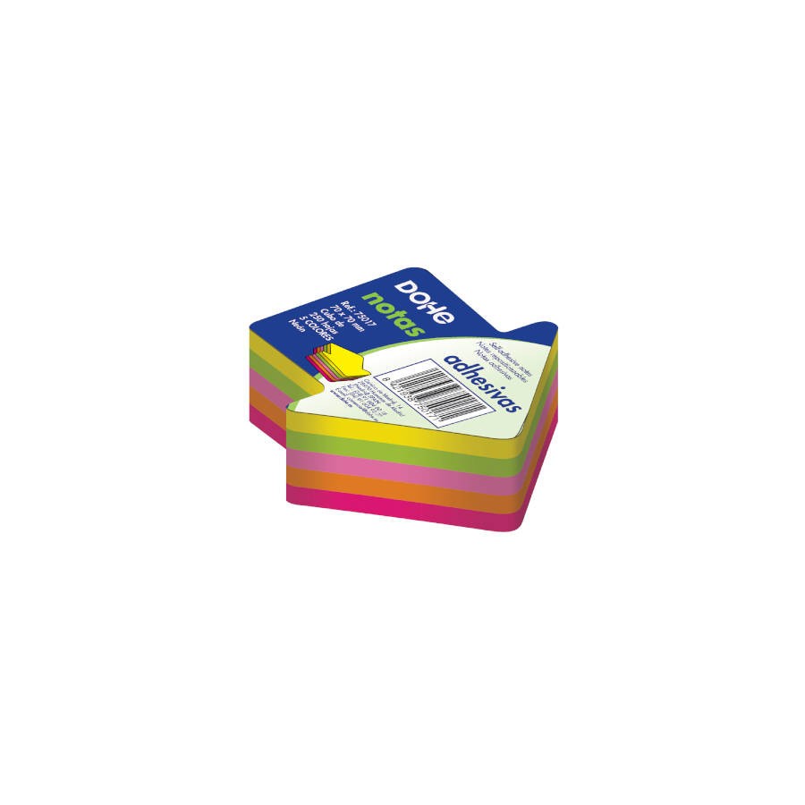 4283-CUBO FLECHA 250 NOTAS 5 COLORES SURTIDOS NEON 70X70 DOHE 75017