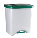 4305-PAPELERA PEDALBIN ECOLOGIC 40L TAPA VERDE DENOX DP357
