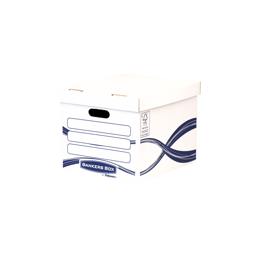 441-Fellowes 4460801 caja de almacenaje Rectangular Papel Azul, Blanco