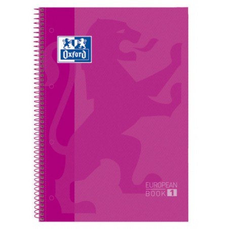 4436-CUADERNO EUROPEANBOOK 1 TAPA EXTRADURA A4+ 80 HOJAS 5X5 COLOR FUCSIA OXFORD 100430270