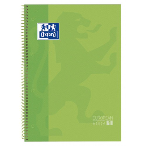 4438-CUADERNO EUROPEANBOOK 1 TAPA EXTRADURA A4+ 80 HOJAS 5X5 COLOR VERDE MANZANA OXFORD 100430199