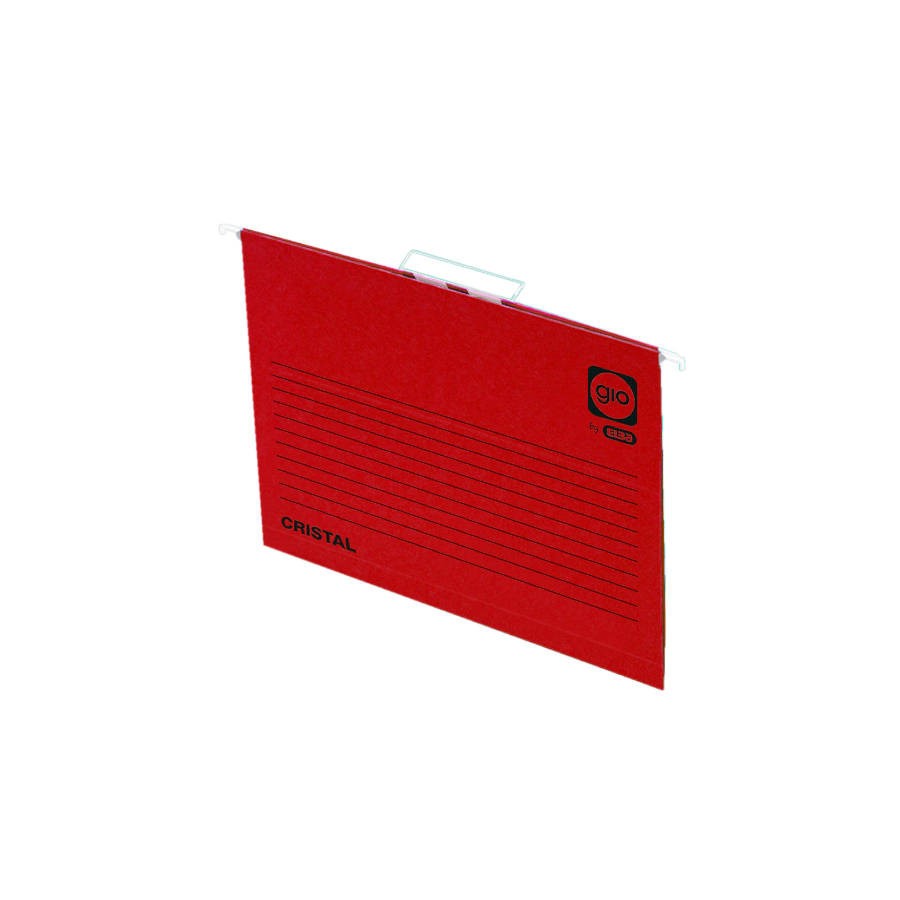 4562-CARPETA COLGANTE CAJON VISOR CORTO CRISTAL FOLIO LOMO V COLOR ROJO GIO 400021956