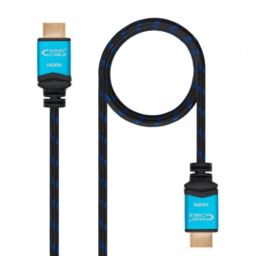 4577-Nanocable Cable HDMI V2.0 4K@60GHz 18 Gbps A/M-A/M, negro, 0.5 m.