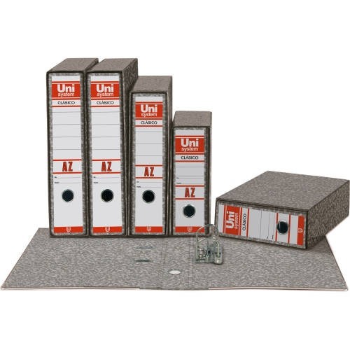 4590-ARCHIVADOR CLASICO 1/4A 65MM SIN RADO COLOR GRIS UNISYSTEM CLASICO 7359071