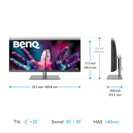4769-Benq PD3420Q 86,4 cm (34") 3440 x 1440 Pixeles Quad HD LED Gris