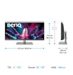 4769-Benq PD3420Q 86,4 cm (34") 3440 x 1440 Pixeles Quad HD LED Gris