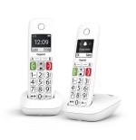 4793-Gigaset E290 Duo Telefono DECT/analogico Identificador de llamadas Blanco