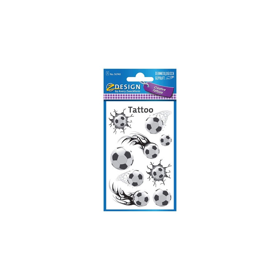 4837-SOBRE CON 1 HOJA 76X120MM Y 9 PEGATINAS TATOO BALONES AVERY 56740