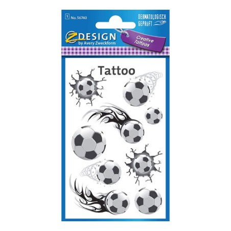 4837-SOBRE CON 1 HOJA 76X120MM Y 9 PEGATINAS TATOO BALONES AVERY 56740