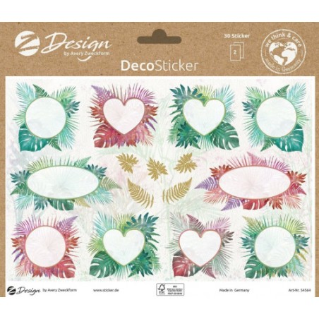 4841-SOBRE CON 2 HOJAS 76X120MM Y 30 PEGATINAS FONDO JARDIN AVERY 54564