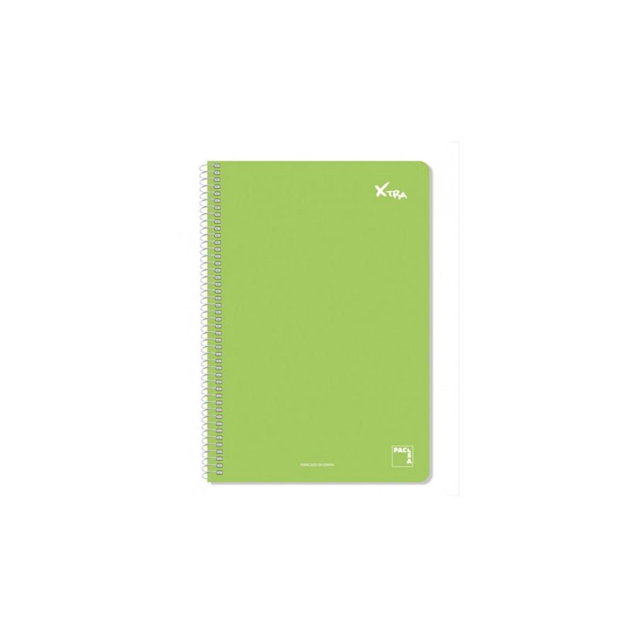 4847-CUADERNO SERIE XTRA 60GR.TAPA CONTRACOLADA FOLIO (215X310MM.) 80 HOJAS CUADRICULA 4X4 COLOR VERDE OSCURO PACSA 1607