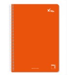 4848-CUADERNO SERIE XTRA 60GR.TAPA CONTRACOLADA FOLIO (215X310MM.) 80 HOJAS CUADRICULA 4X4 COLOR ROJO PACSA 16729