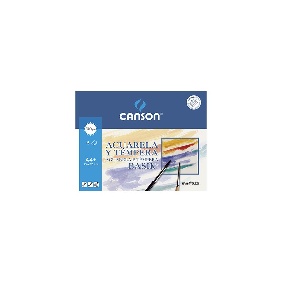 4886-MINIPACK 6 HOJAS ACUARELA 370G 24X32 GUARRO CANSON C200406347