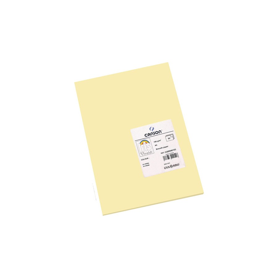 4897-PAQUETE 50 HOJAS CARTULINA IRIS A4 185G CREMA GUARRO CANSON C200040153