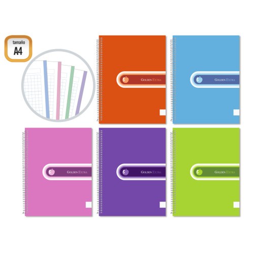 4928-CUADERNO EXTRA T.F. A4 140 HOJAS MICROPERFORADO GOLDEN 318210