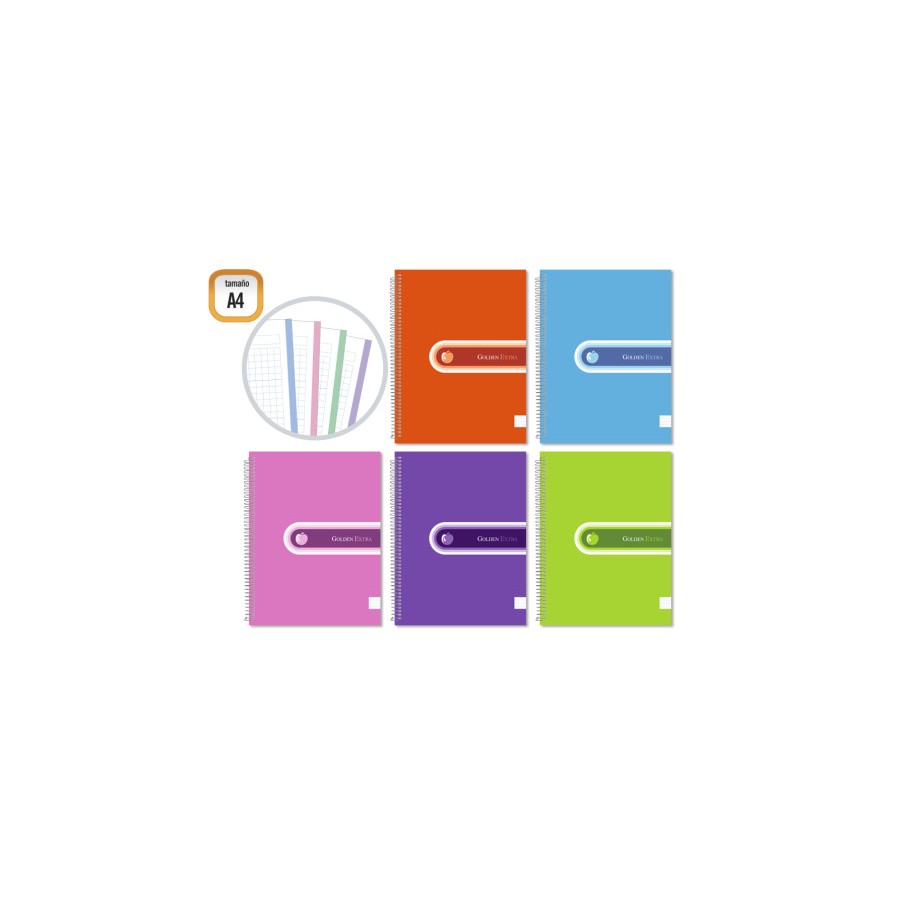 4928-CUADERNO EXTRA T.F. A4 140 HOJAS MICROPERFORADO GOLDEN 318210