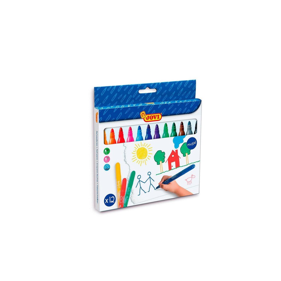 4986-ESTUCHE 12 ROTULADORES MAXI COLORES SURTIDOS JOVI 1712