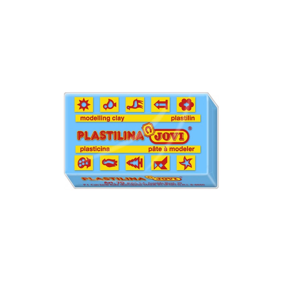 5004-CAJA 30 PASTILLAS PLASTILINA 50 G - AZUL CLARO JOVI 7012