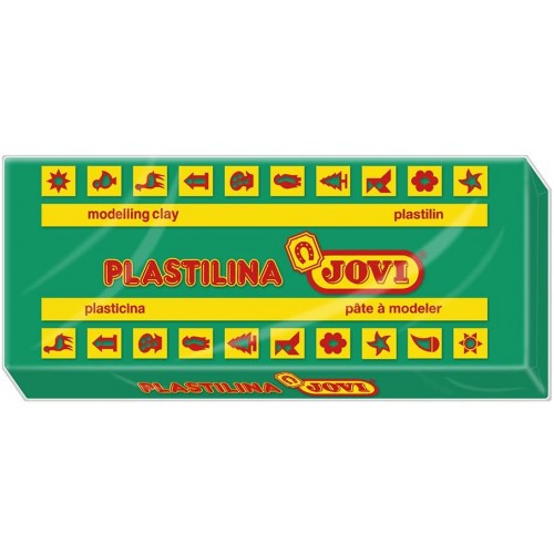 5018-CAJA 15 PASTILLAS PLASTILINA 150 G - VERDE OSCURO JOVI 7111