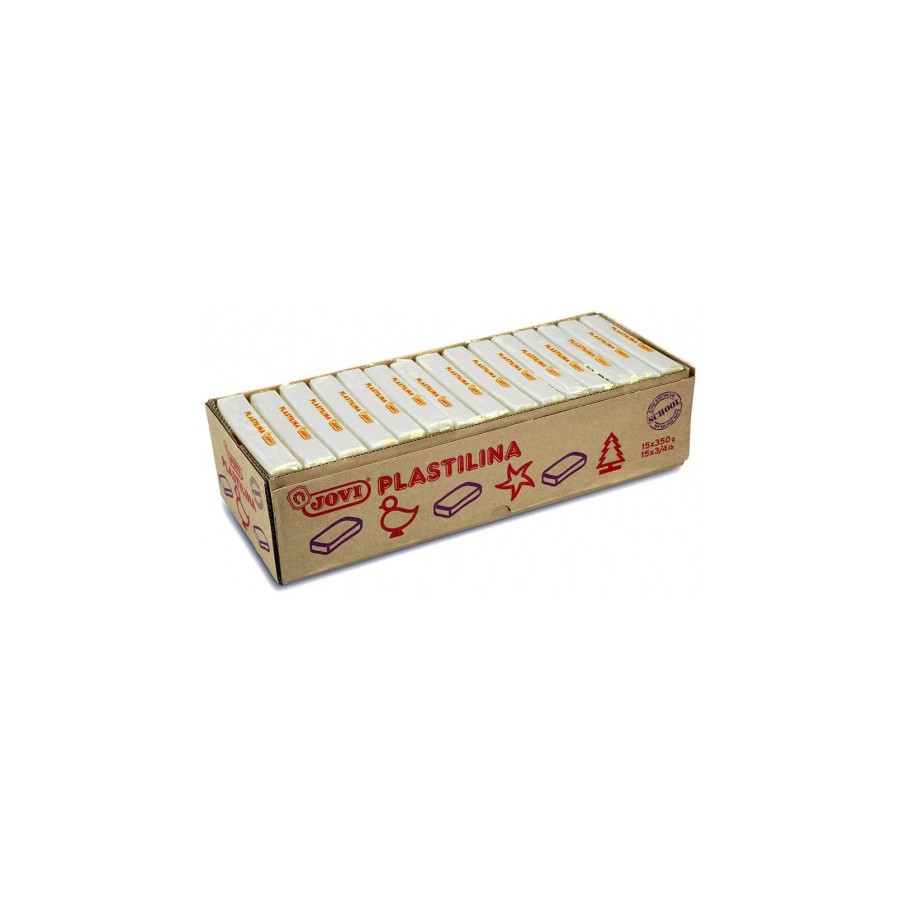 5021-CAJA 15 PASTILLAS PLASTILINA 350 G - BLANCO JOVI 7201
