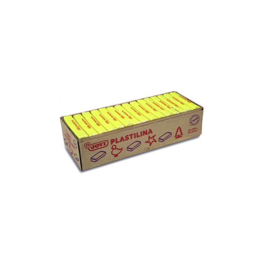 5022-CAJA 15 PASTILLAS PLASTILINA 350 G - AMARILLO JOVI 7202