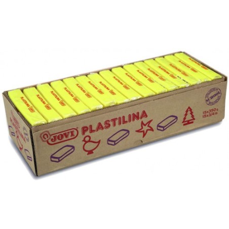 5022-CAJA 15 PASTILLAS PLASTILINA 350 G - AMARILLO JOVI 7202
