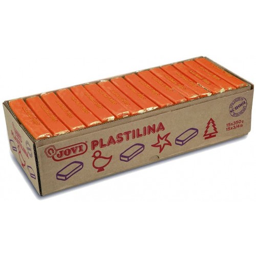 5024-CAJA 15 PASTILLAS PLASTILINA 350 G - NARANJA JOVI 7204