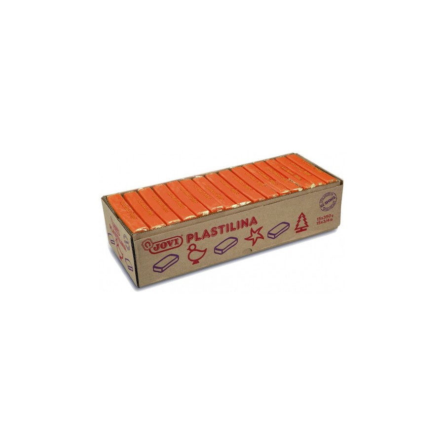 5024-CAJA 15 PASTILLAS PLASTILINA 350 G - NARANJA JOVI 7204