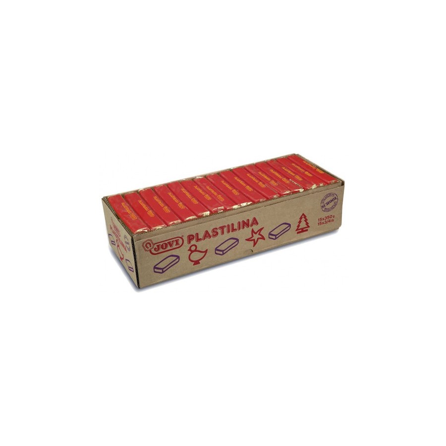 5025-CAJA 15 PASTILLAS PLASTILINA 350 G - ROJO JOVI 7205
