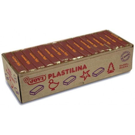 5029-CAJA 15 PASTILLAS PLASTILINA 350 G - MARRON JOVI 7209