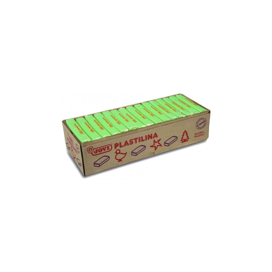 5030-CAJA 15 PASTILLAS PLASTILINA 350 G - VERDE CLARO JOVI 7210