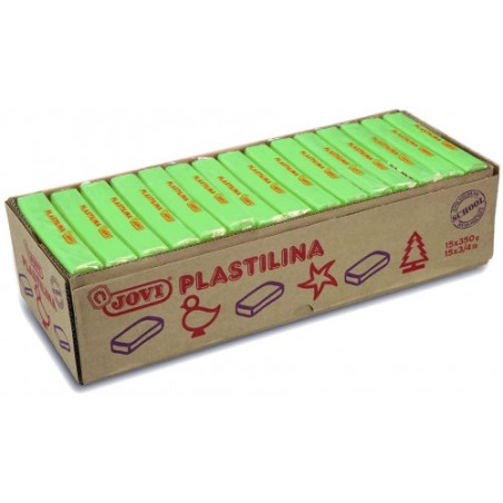 5030-CAJA 15 PASTILLAS PLASTILINA 350 G - VERDE CLARO JOVI 7210