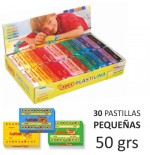 5037-CAJA EXPOSITORA 30 PASTILLAS PLASTILINA 50 G COLORES SURTIDOS (2 UDS X 15 COLORES) JOVI 70S