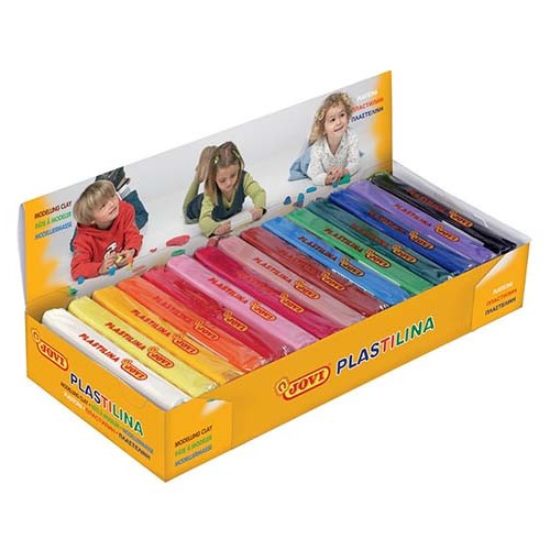 5038-CAJA EXPOSITORA 15 PASTILLAS PLASTILINA 150 G COLORES SURTIDOS JOVI 71S