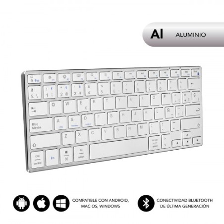 5050-SUBBLIM Teclado Wireless Bluetooth Aluminio Advance Compact Silver