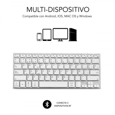 5051-SUBBLIM Teclado Wireless Bluetooth Aluminio Advance Compact Silver