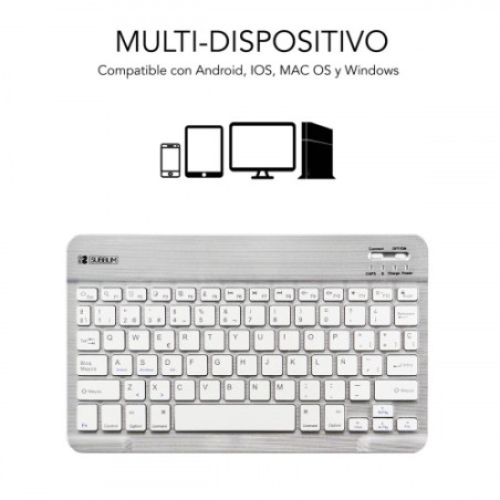 5053-SUBBLIM Teclado Bluetooth Smart BT Keyboard Silver
