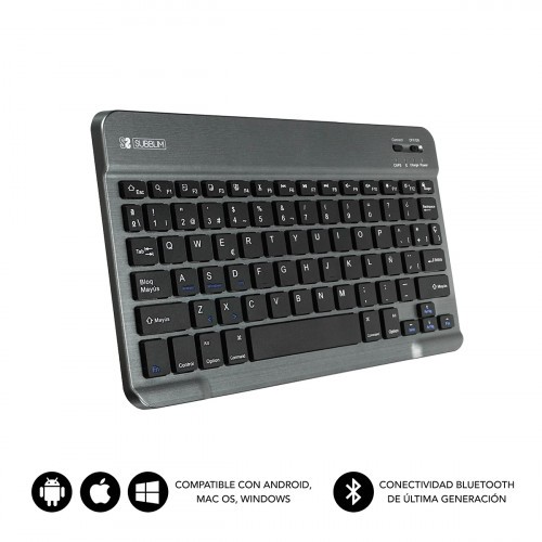 5054-SUBBLIM Teclado Bluetooth Smart BT Keyboard Grey