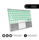 5060-SUBBLIM Teclado Bluetooth Smart Backlit BT Keyboard Touchpad Silver