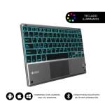 5062-SUBBLIM Teclado Bluetooth Smart Backlit BT Keyboard Touchpad Grey