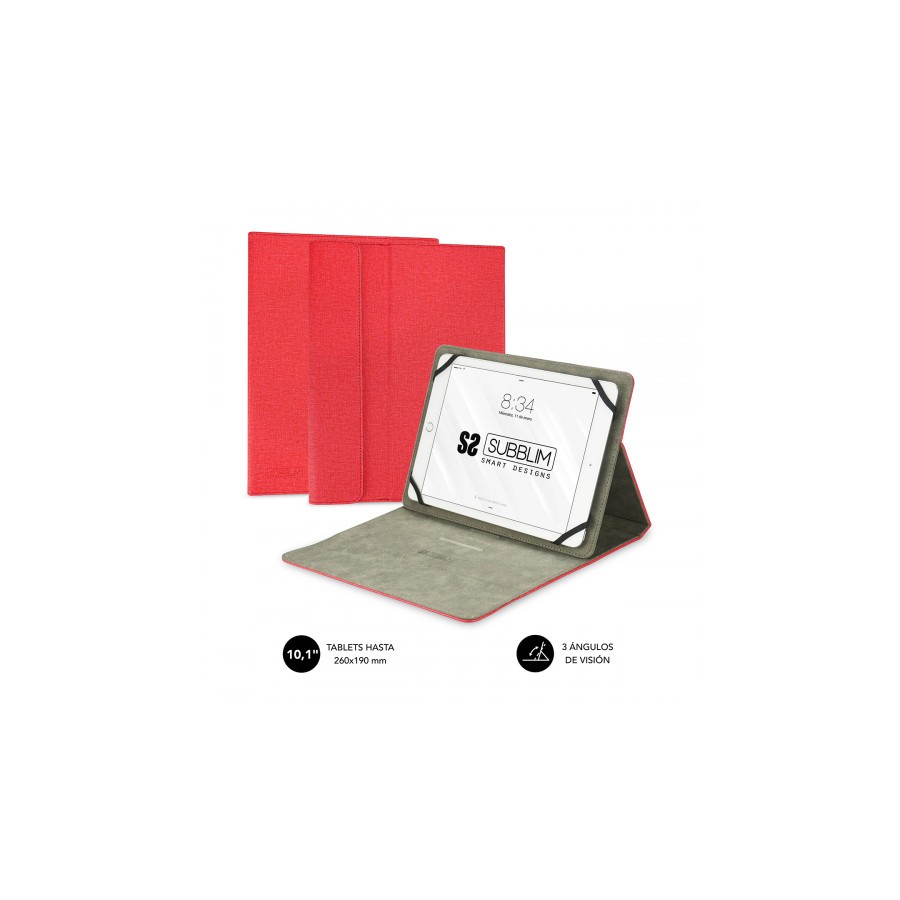 5068-SUBBLIM Funda Tablet Clever Stand Tablet Case 10,1" Red