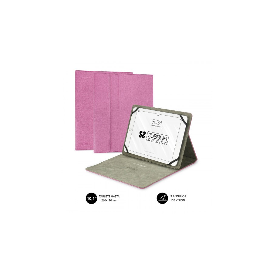 5070-SUBBLIM Funda Tablet Clever Stand Tablet Case 10,1" Pink
