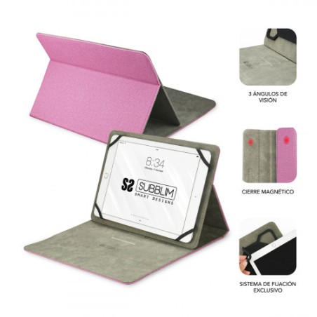 5071-SUBBLIM Funda Tablet Clever Stand Tablet Case 10,1" Pink