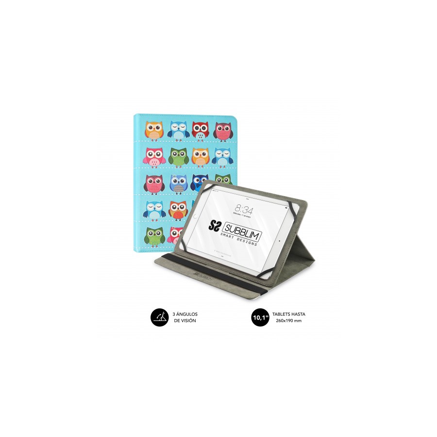 5078-SUBBLIM Funda Tablet Universal TRENDY CASE OWLS 10.1"