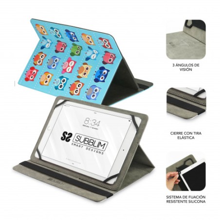 5079-SUBBLIM Funda Tablet Universal TRENDY CASE OWLS 10.1"