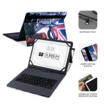 5089-SUBBLIM Funda con Teclado Micro USB - USB C KEYTAB USB 10,1" England